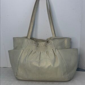 LORELEI PEARLESCENT MINT GREEN Leather Tote Bag